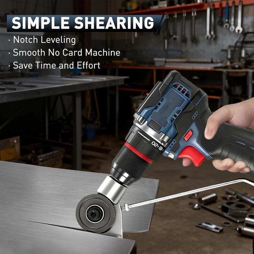 🛠️Metal Nibbler Drill Attachment -✨Effortless Clean Cuts Through Steel, Aluminum, Copper & Plastic Panels