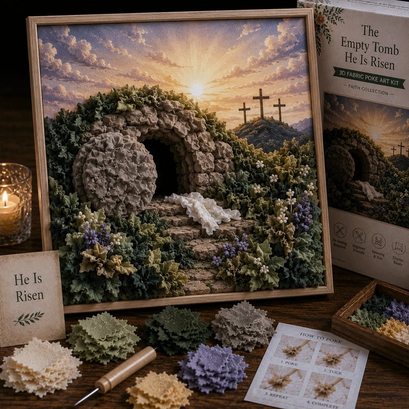 🧘Relaxing & Beginner-Friendly-✝️3D Christian Fabric Poke Art Kit(📦Buy 2 Free Shipping)