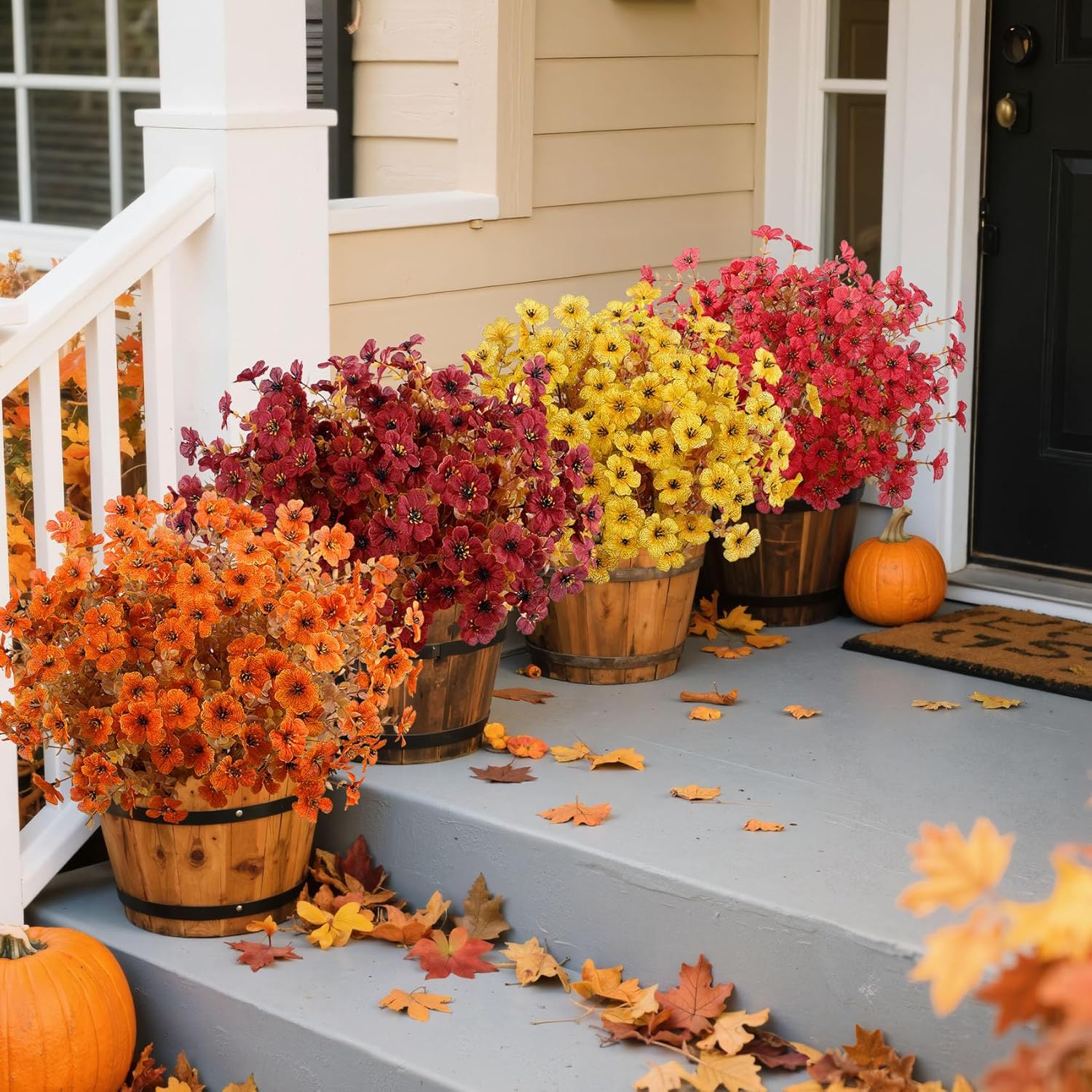 🏆Flash Sale⚡Artificial Outdoor Fall Flowers - UV resistant, Waterproof, Windproof