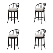Luther - Commercial Grade Steel Frame Fabric Upholstered Swivel Counter Height Barstool