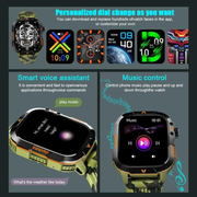 Military Smart Watch, Sports Smartwatch with LED Flashlight Compass