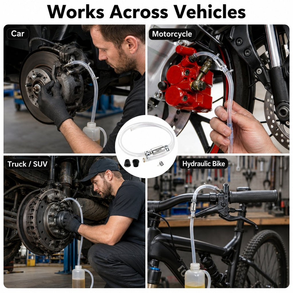 🛠️ One-Way Brake Bleeder Hose Kit -🚗One Way Check Valve Tube Bleeding Tool Kit For Motorcyle Clutch