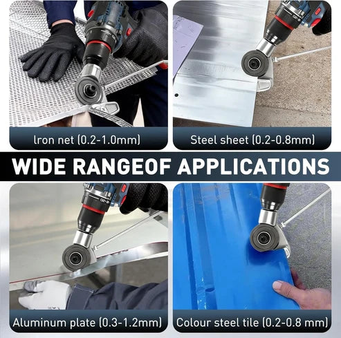 🛠️Metal Nibbler Drill Attachment -✨Effortless Clean Cuts Through Steel, Aluminum, Copper & Plastic Panels