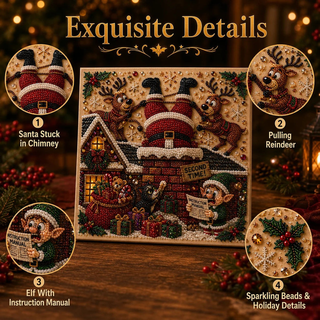 🧘Relaxing & Beginner-Friendly-🎄Premium 3D Pearl Absurd Christmas Moments Art Kit | Luxury Flocked Canvas with Scratch-Resistant Non-Fading Pearl