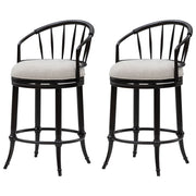 Luther - Commercial Grade Steel Frame Fabric Upholstered Swivel Counter Height Barstool