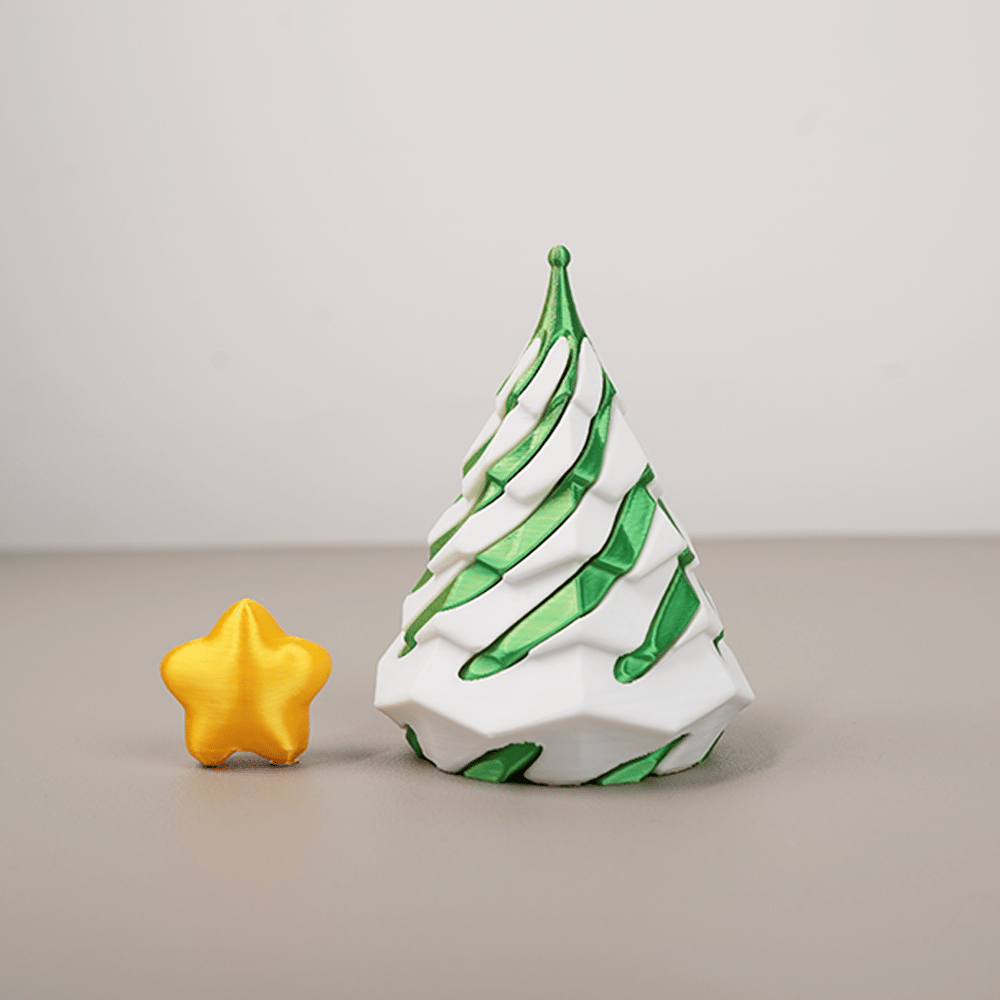 🎄 3D Printed Multicolor Christmas Tree Spiral Stacking Toy