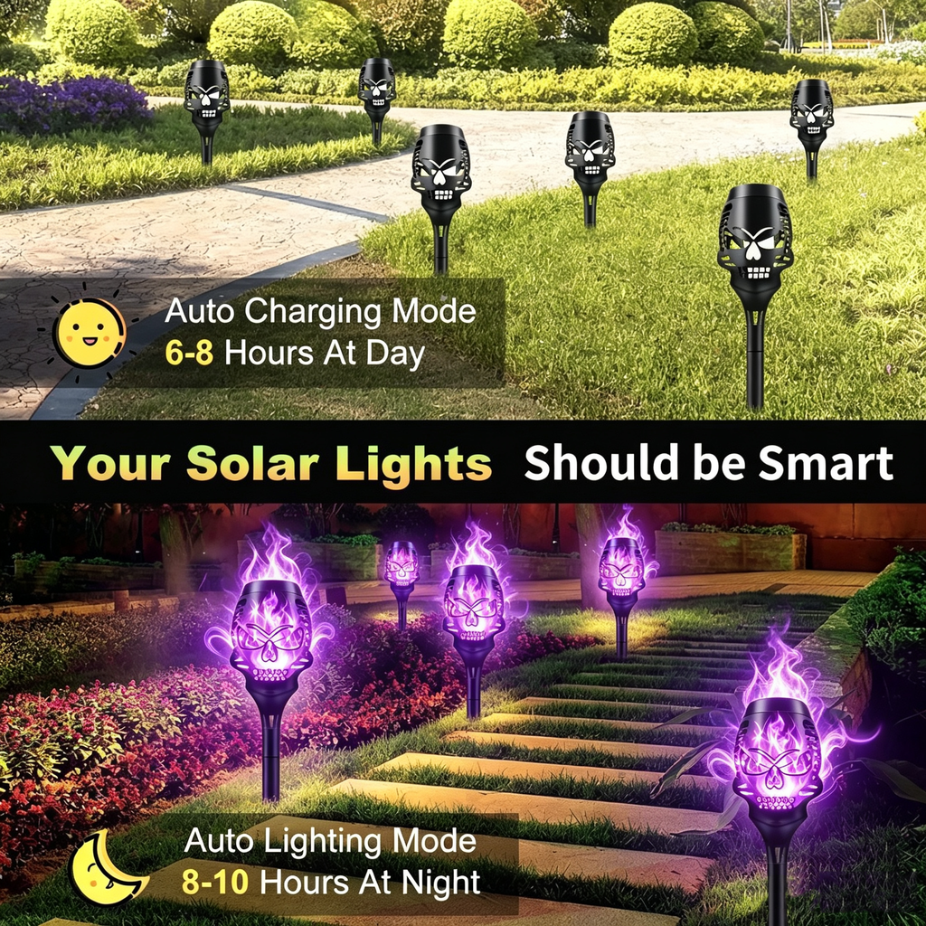 🔥Last Day 49% OFF--Halloween Solar Skull Flame Lights💀