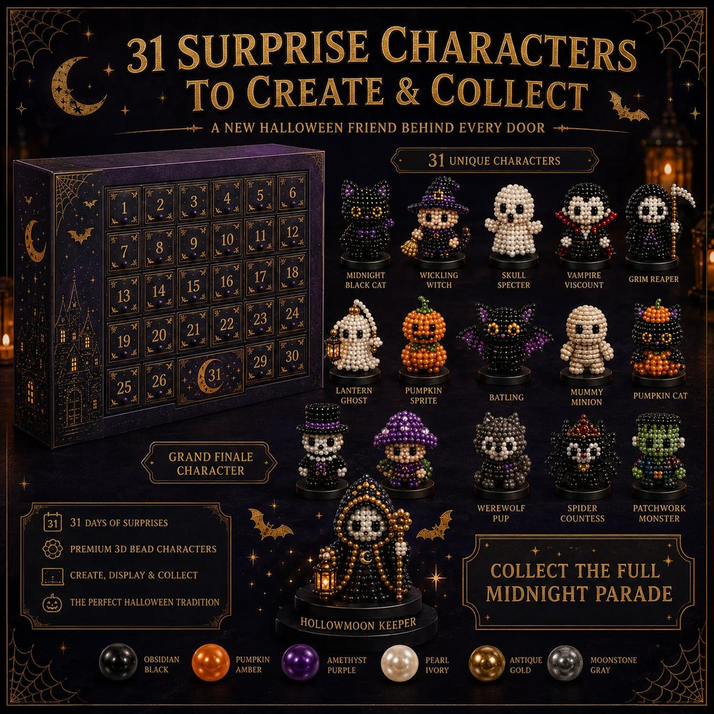 🧘Relaxing & Beginner-Friendly-🎃31 Nights of Hollowmoon DIY 3D Jewel Bead Countdown Calendar
