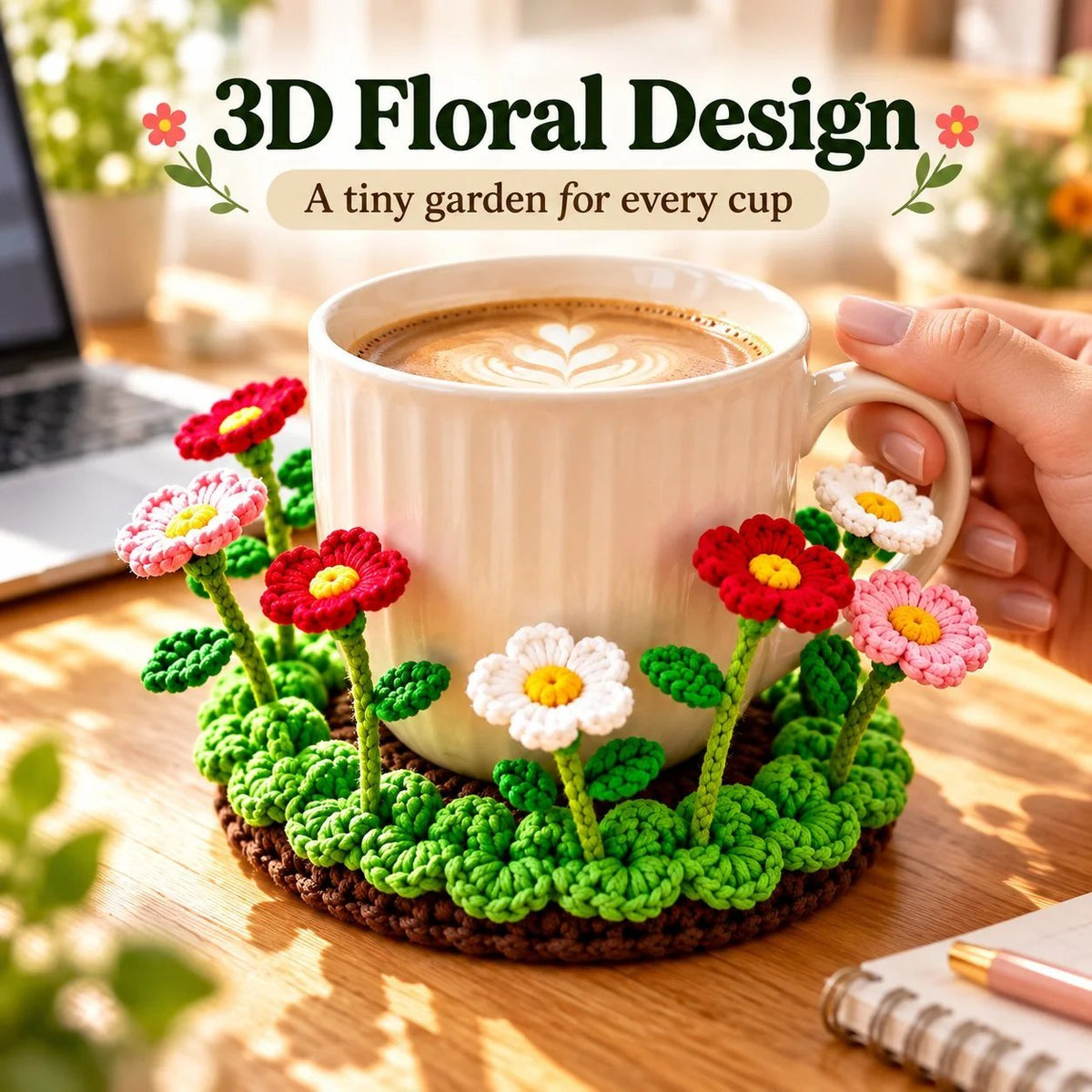 🌸50% OFF🌸Handmade Crochet Floral Coaster | Everlasting Table Art 🌸