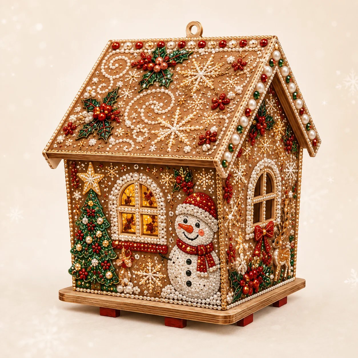 🧩Beginner-Friendly Diamond Painting Assembly-🔥3D Wooden House Rhinestone Diamond Art DIY Kit - Christmas Collection