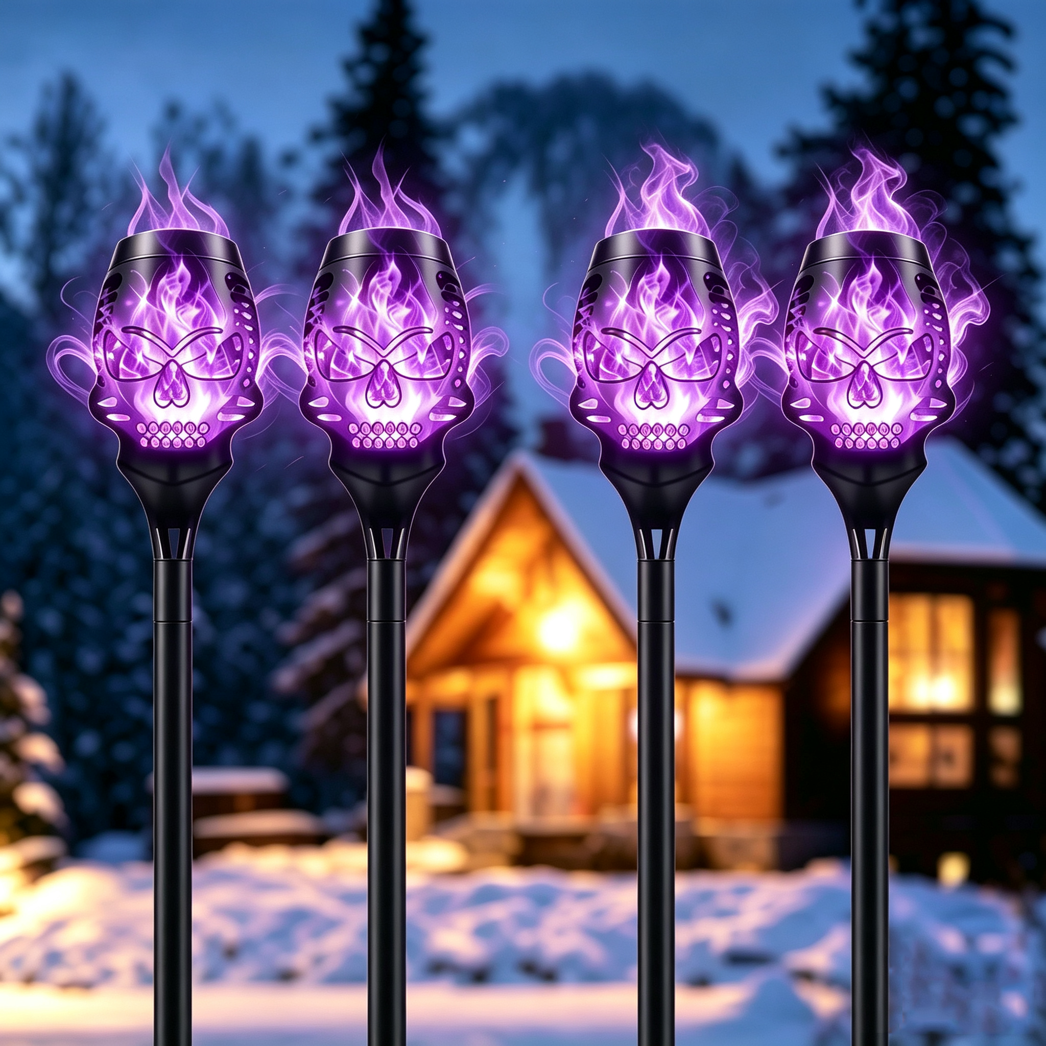 🔥Last Day 49% OFF--Halloween Solar Skull Flame Lights💀