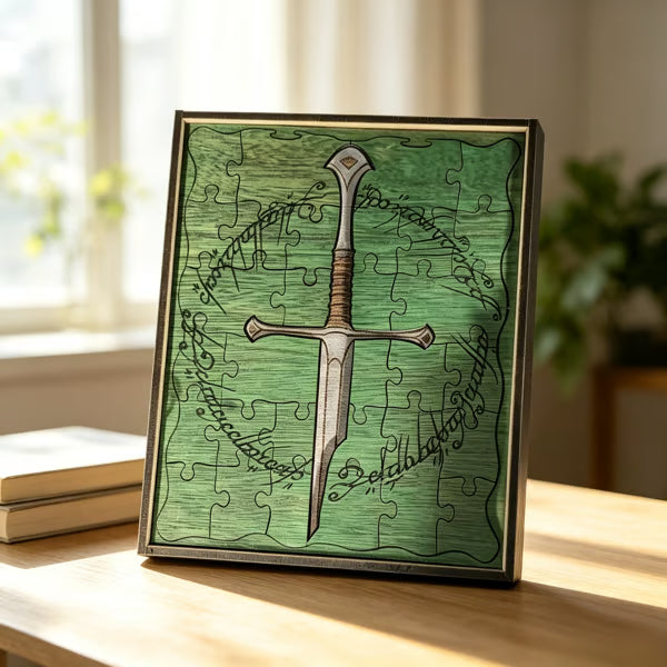 🔥100% Hand-Carved from Solid Wood -⚔️Jigsaw puzzle enthusiast🧩 Broken Sword Puzzle