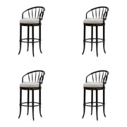 Luther - Commercial Grade Steel Frame Fabric Upholstered Swivel Bar Height Barstool