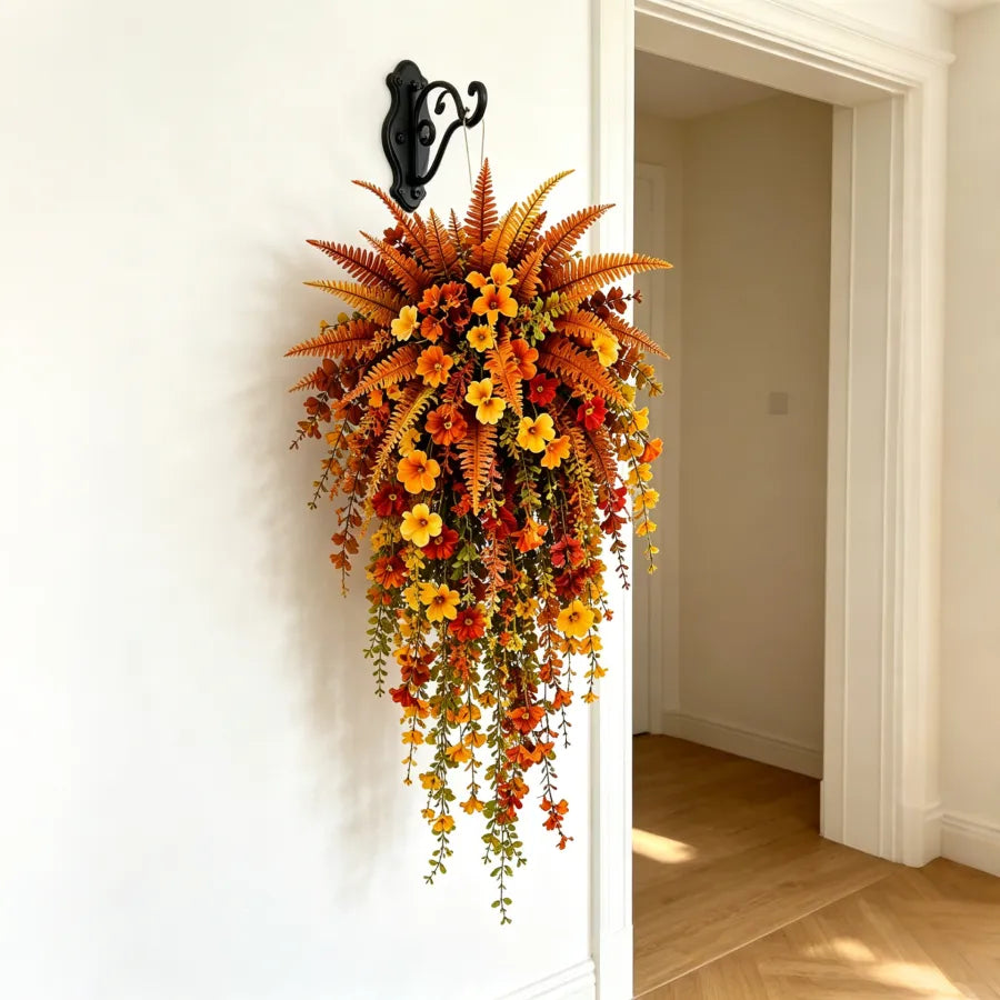 💥Limited stock for current seasonal styles 60% OFF-🍂 Artificial Fall Harvest Hanging Basket – Full, Lush & Fade-Resistant