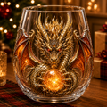 🐉Limited Edition 3D Mythic Dragon Glass Art Cup -✨Luxury Raised Fantasy Glassware for Whiskey, Home Bar Décor & Legendary Gifts 🎁