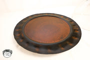Jan Barboglio Cross Glass Cloche with Iron Tray – 16" Decorative Dome Server