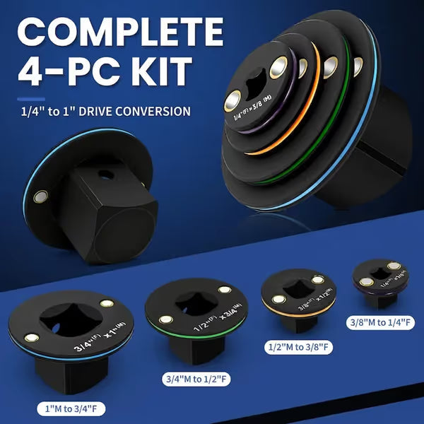 Ultra-Low Profile Impact Socket Adapter Set (4-Piece)