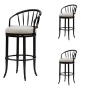 Luther - Commercial Grade Steel Frame Fabric Upholstered Swivel Bar Height Barstool