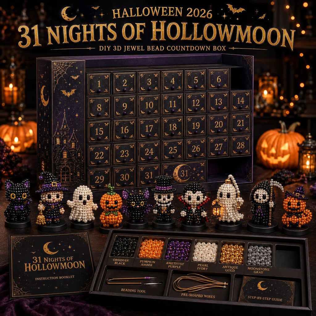 🧘Relaxing & Beginner-Friendly-🎃31 Nights of Hollowmoon DIY 3D Jewel Bead Countdown Calendar