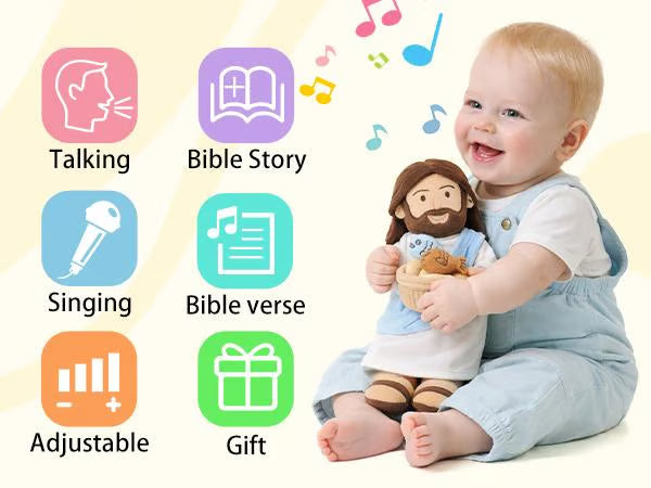 🙏Interactive Singing Jesus Plush Doll-✝️Bible Verses, Stories & Songs for Little Believers❤️