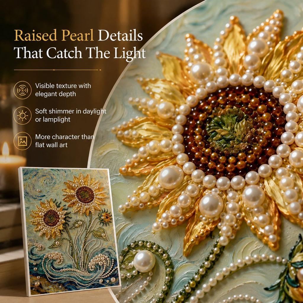 🧘Relaxing & Beginner-Friendly-💫DIY Self-Adhesive Pearl Canvas Art for Elegant Wall Decor
