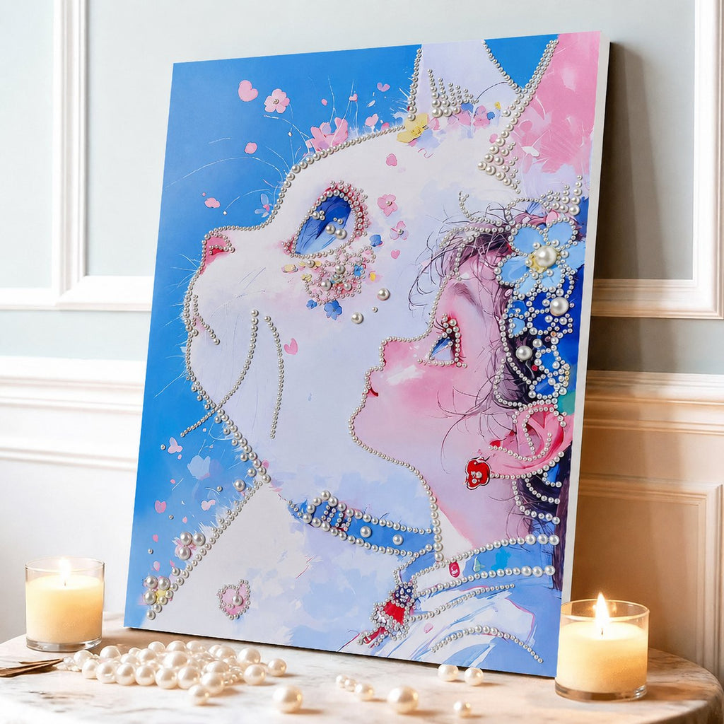🧘Relaxing & Beginner-Friendly-💫DIY Self-Adhesive Pearl Canvas Art for Elegant Wall Decor