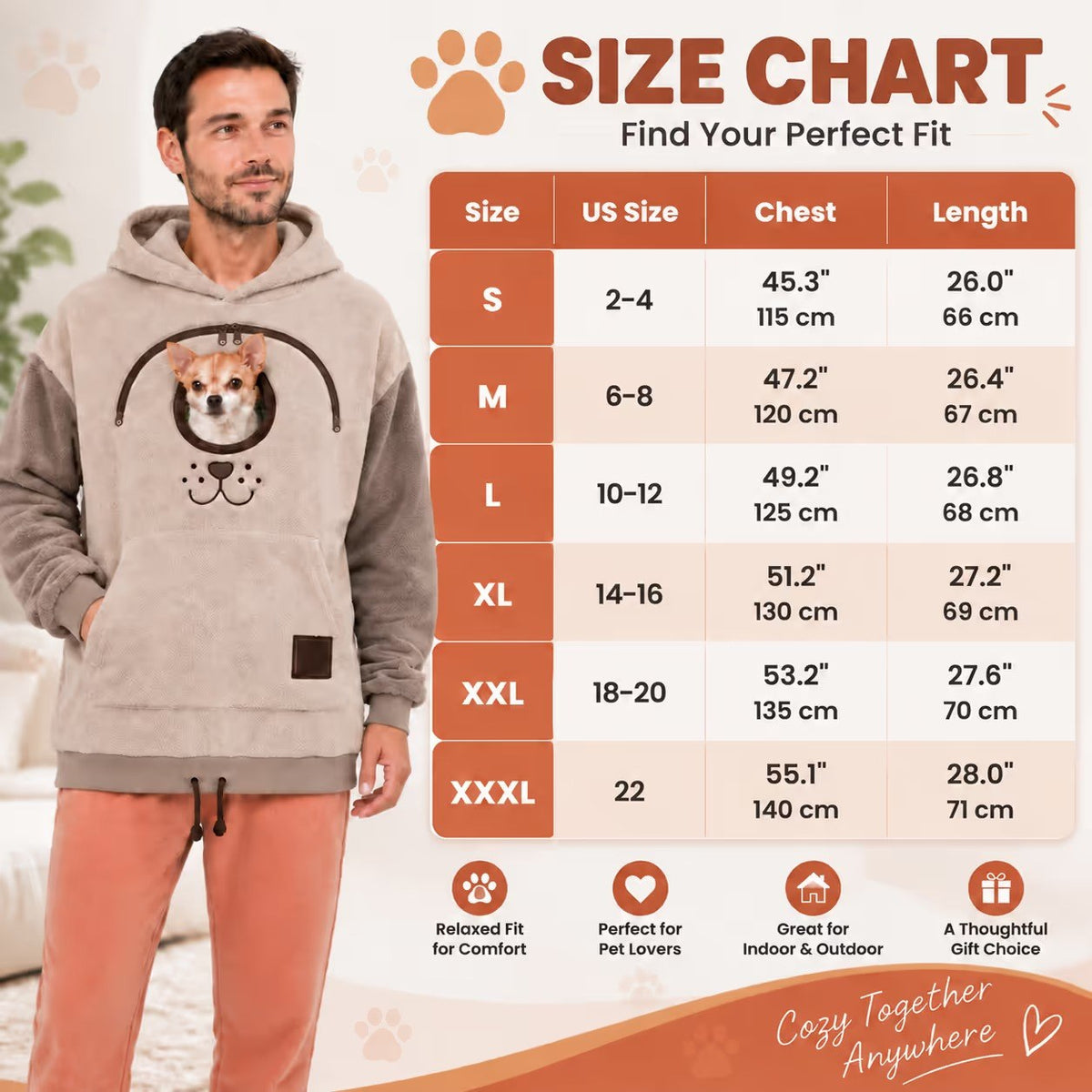 Cozy Pet Carrier Hoodie for Cats & Small Dogs