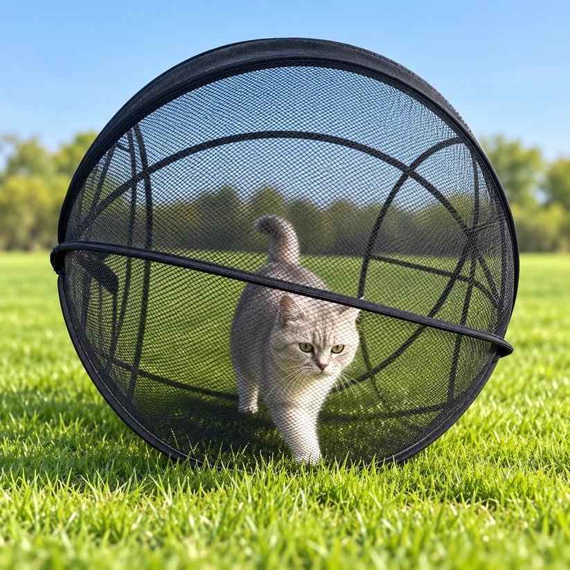 😻🐶 RollyCat 360° Mesh Pet Playpen – Spacious, Breathable & Versatile for Cats, Small Dogs, Playtime & Bath Time 🏠🚿