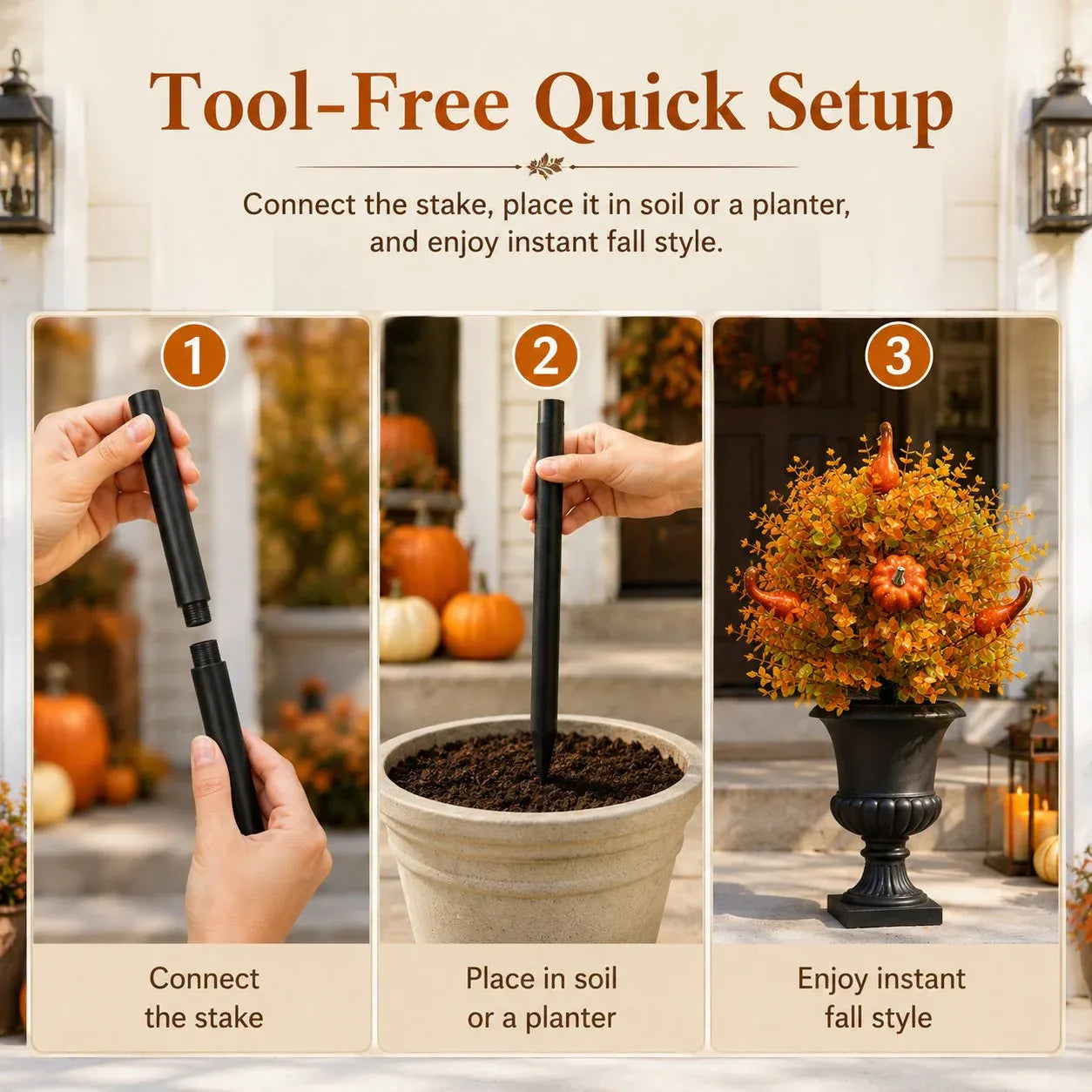 💥Limited stock for current seasonal styles 60% OFF-🍂Artificial Fall Pumpkin Tree Stakes– 🧡Full, Lush & Fade-Resistant