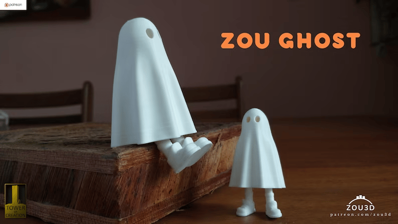 3d printed ghost with feet, Cute Halloween decoration