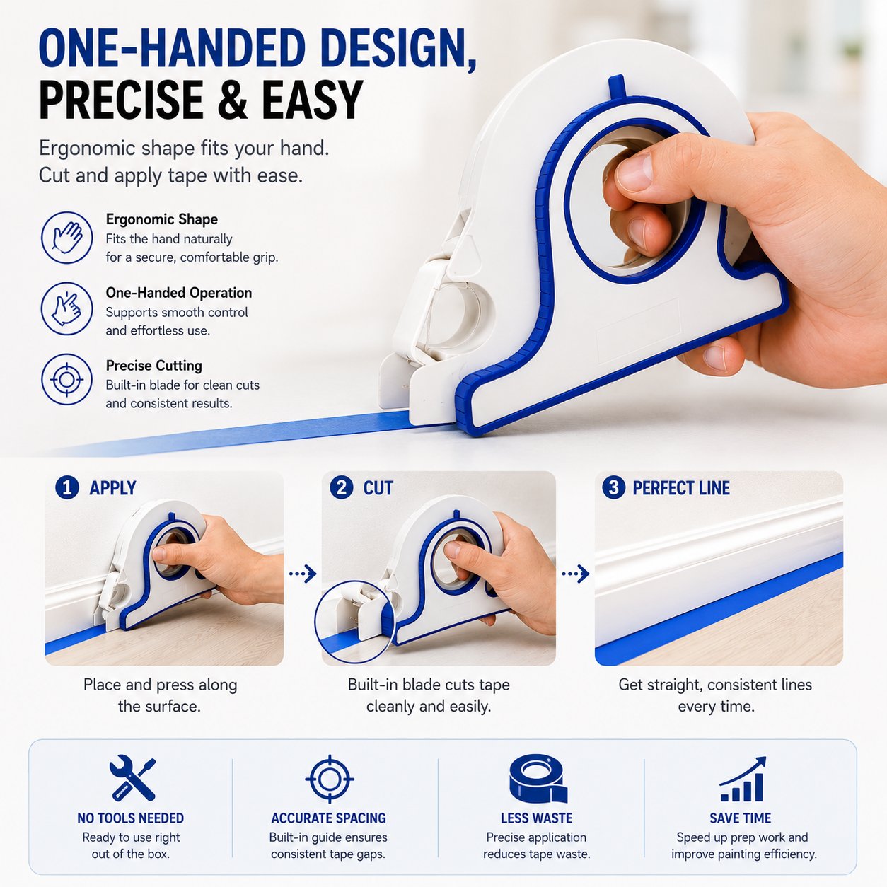 ⭐2026 USA Sale: Up to 50% OFF -High-efficiency Painter Masking Tape Applicator