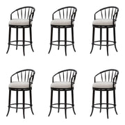 Luther - Commercial Grade Steel Frame Fabric Upholstered Swivel Counter Height Barstool