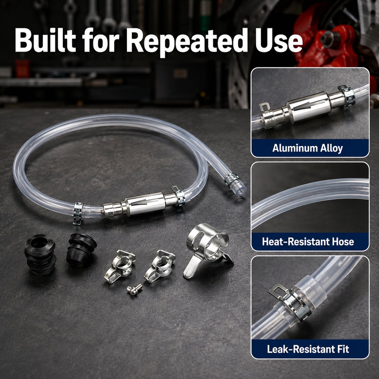 🛠️ One-Way Brake Bleeder Hose Kit -🚗One Way Check Valve Tube Bleeding Tool Kit For Motorcyle Clutch
