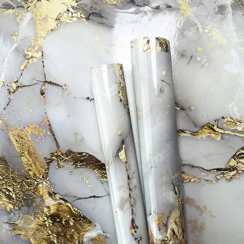Gold Marble Pattern Self-Adhesive Wallpaper Roll