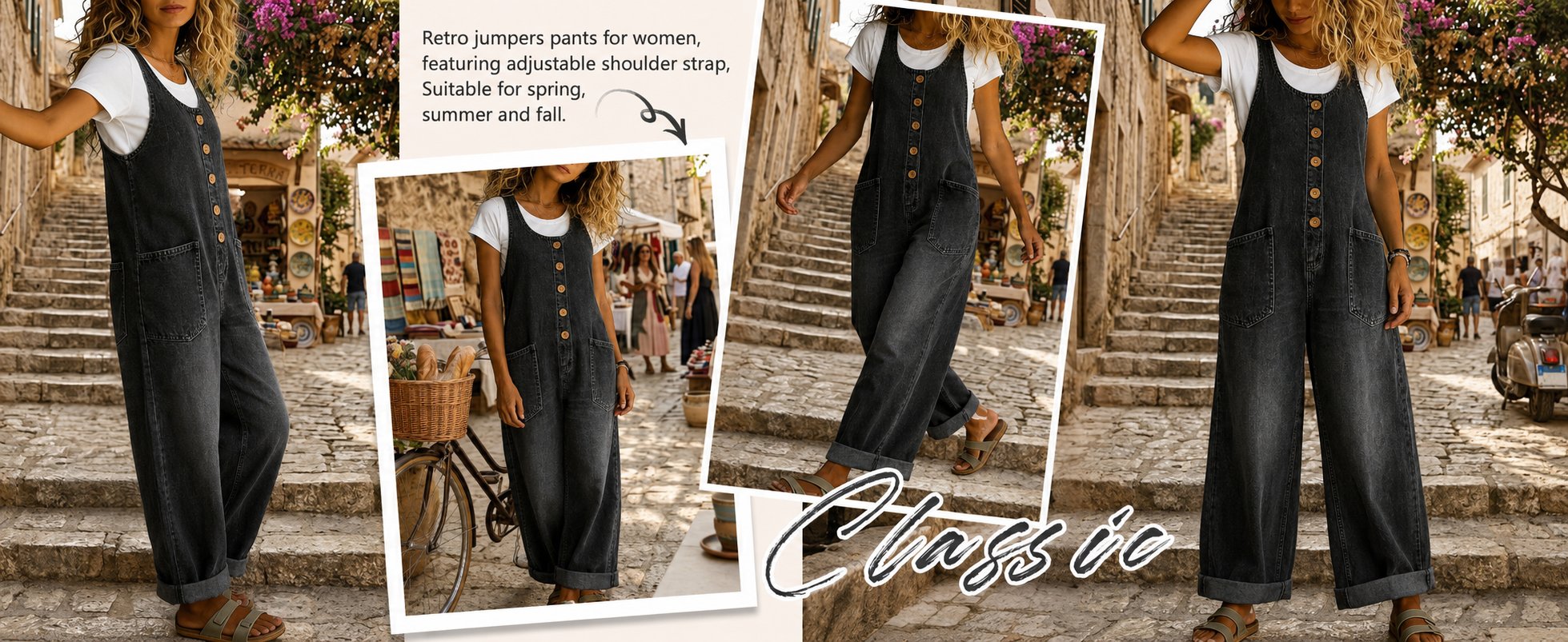 ⭐2026 USA Sale: Up to 50% OFF -🤠👖Vintage Loose Wide Leg Denim Bib Overalls for Women(📦Buy 2 Free Shipping)