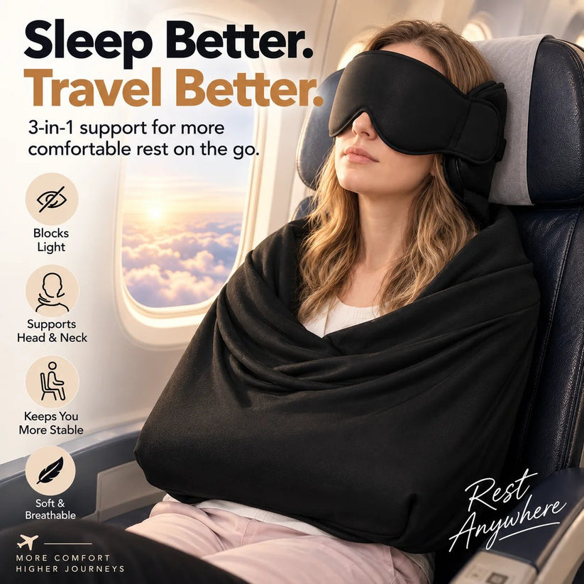 ️ 3-in-1 Travel Sleep Support – Blackout Eye Mask & Head Support – My Store