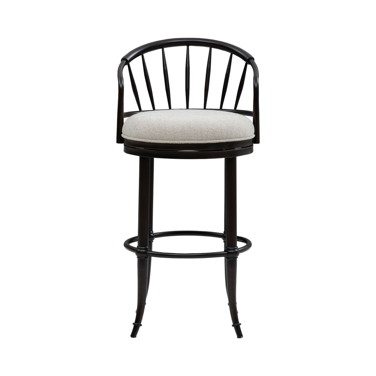 Luther - Commercial Grade Steel Frame Fabric Upholstered Swivel Bar Height Barstool