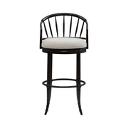 Luther - Commercial Grade Steel Frame Fabric Upholstered Swivel Bar Height Barstool