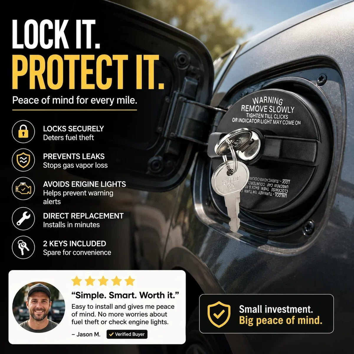 🔒 Locking Fuel Tank Cap – Added Security for Your Vehicle