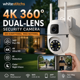 🔍🔍360° Pan & Tilt 4K Dual Lens Security Camera – Outdoor WiFi Surveillance Camera