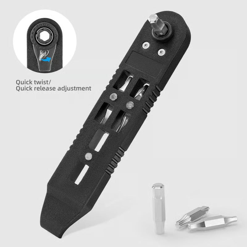 Multi-function Ratchet Tire Lever with Hex Wrench and File Blade
