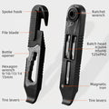 Multi-function Ratchet Tire Lever with Hex Wrench and File Blade