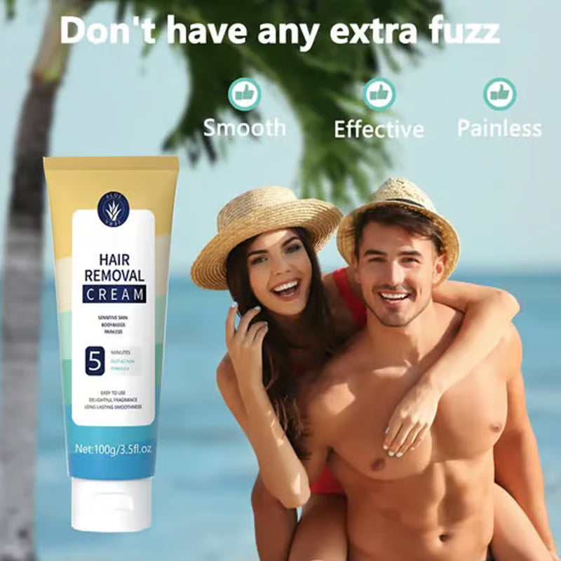 🔥Painless Full Body Hair Removal Cream for Men & Women– Skin-friendly for all areas🌿