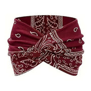 Printed cross yoga headband