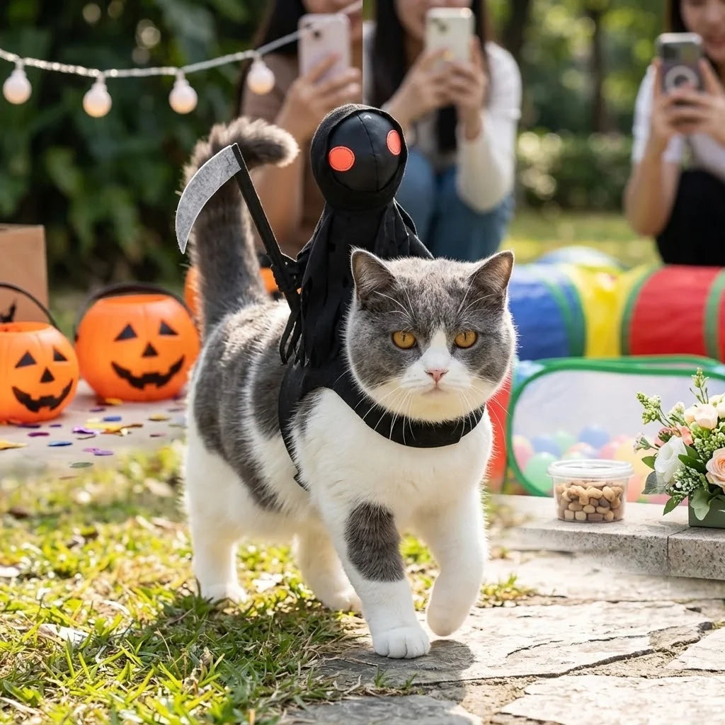 🐱Dark Harvest Knight Transformation Pet Costume - One Tiny Rider. A Whole Lot of Howls.