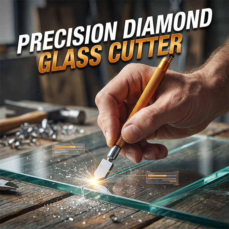🛠️Professional Diamond Glass Cutter – ✨Clean cuts on tiles, mirrors & thick glass – save on professional fees