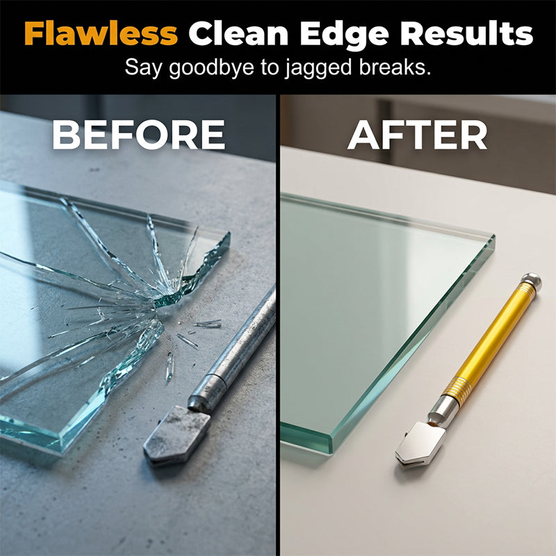 🛠️Professional Diamond Glass Cutter – ✨Clean cuts on tiles, mirrors & thick glass – save on professional fees