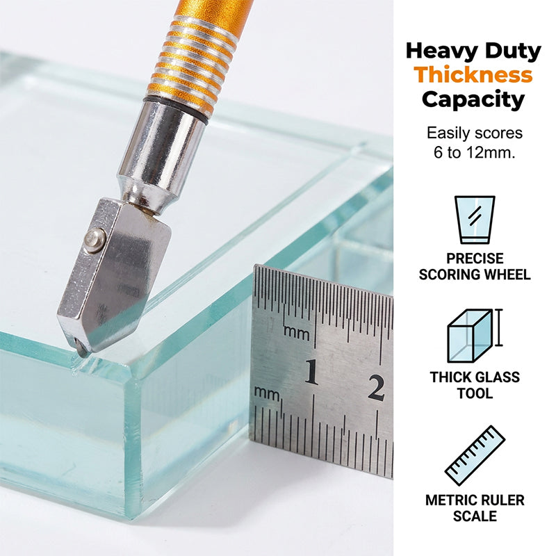 🛠️Professional Diamond Glass Cutter – ✨Clean cuts on tiles, mirrors & thick glass – save on professional fees