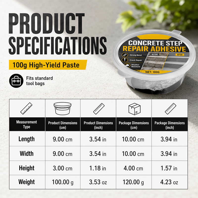 🏠Concrete Step Repair Adhesive – 🛡️Permanently bonds cracked stairs & walkways. Weatherproof – ✨resists heat, ice & rain