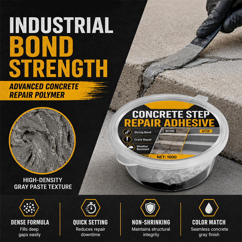 🏠Concrete Step Repair Adhesive – 🛡️Permanently bonds cracked stairs & walkways. Weatherproof – ✨resists heat, ice & rain